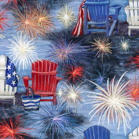 Patriotic Chair Scene 1/2 yard