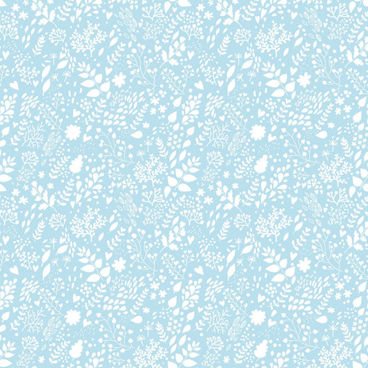 Bird Song Feathered Friends (Light Blue) 1/2-yd