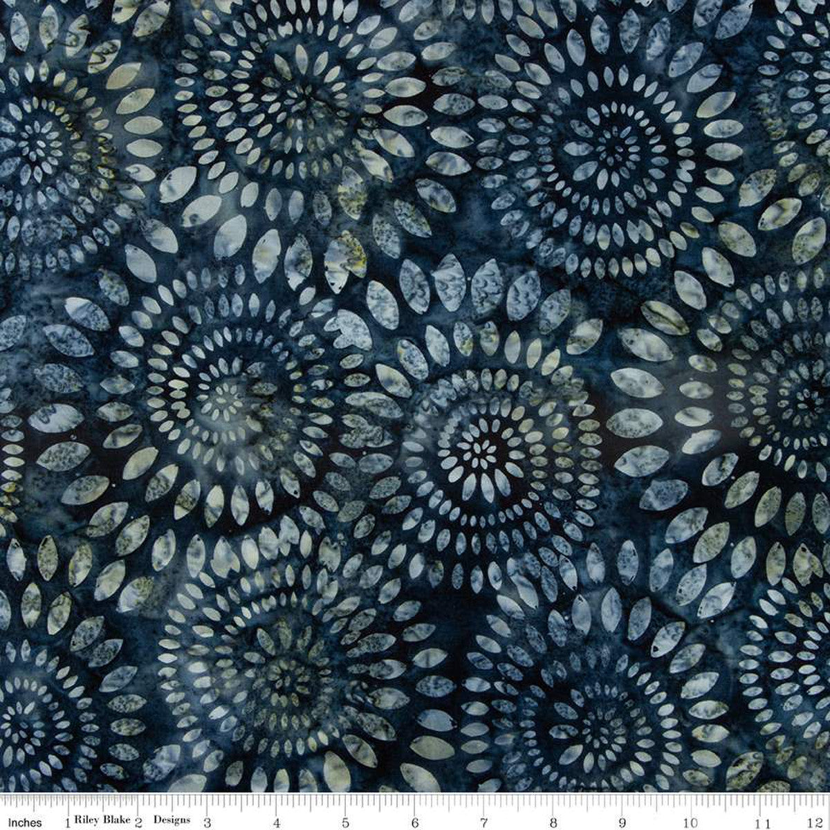 Batiks Tjaps Dahlias Dark Skies 1/2 yard