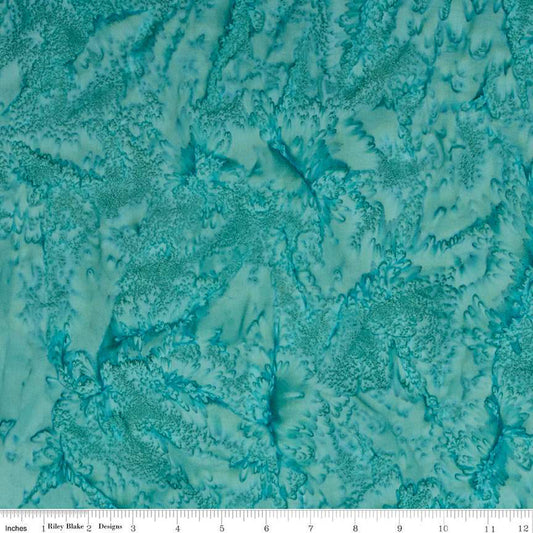 Wide Back Expressions Batiks Hand-Dyes 107"/108" Teal -1/2 yard