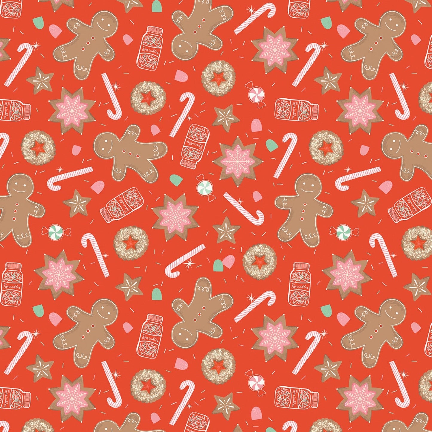 Riley Blake Designs Holiday Cheer Main Red  1/2 yard