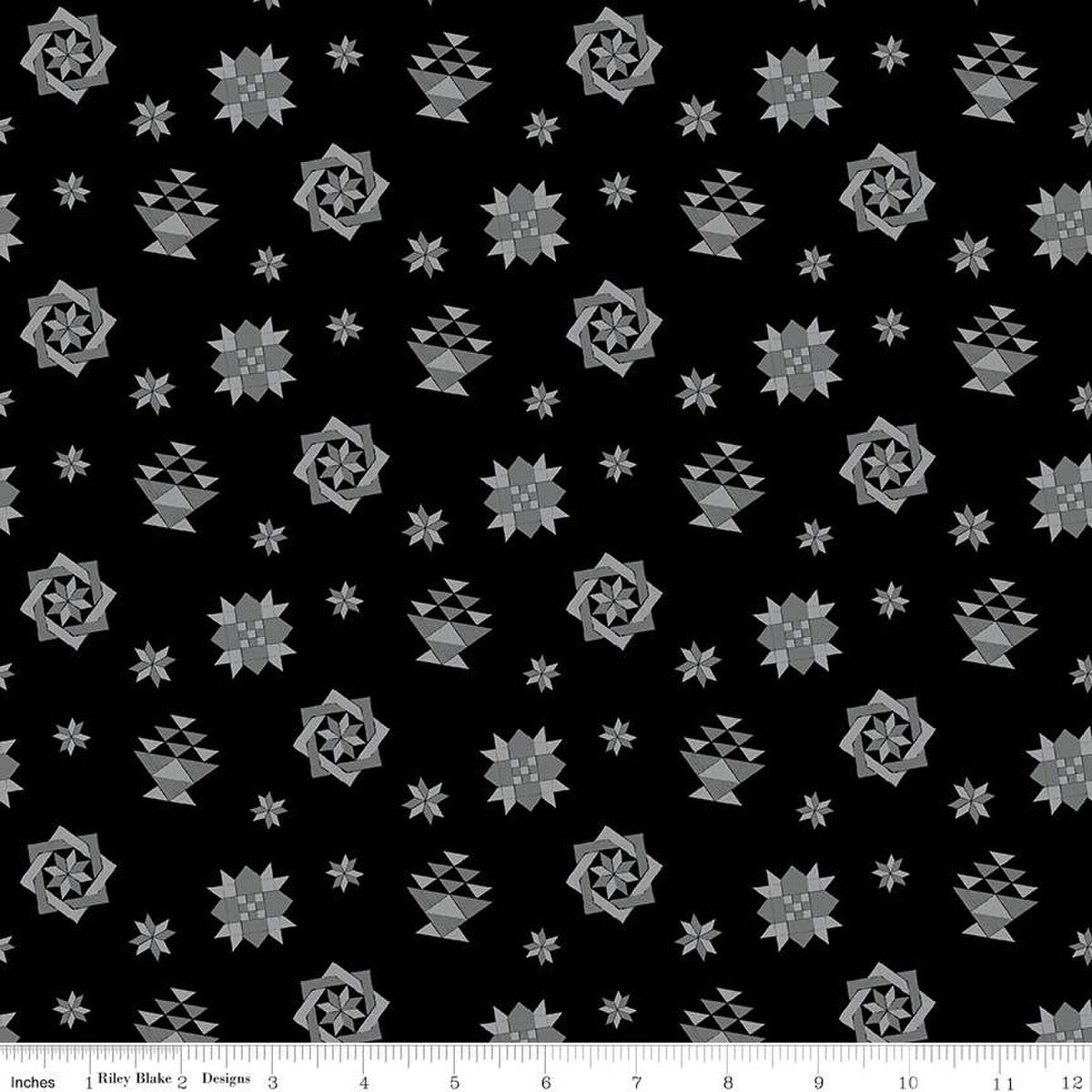 Spring Barn Quilts Quilt Blocks Black 1/2 yard