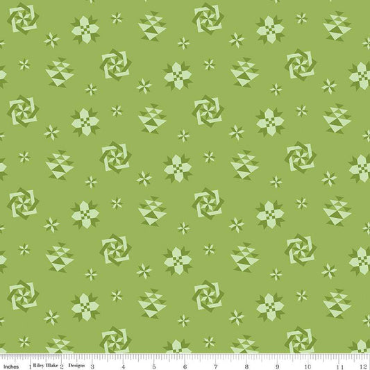 Spring Barn Quilts Quilt Blocks Green 1/2 yard