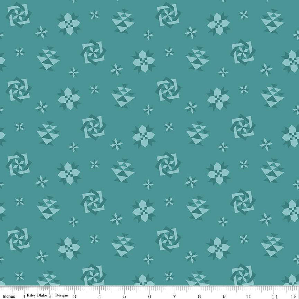 Spring Barn Quilts Quilt Blocks Teal 1/2 yard