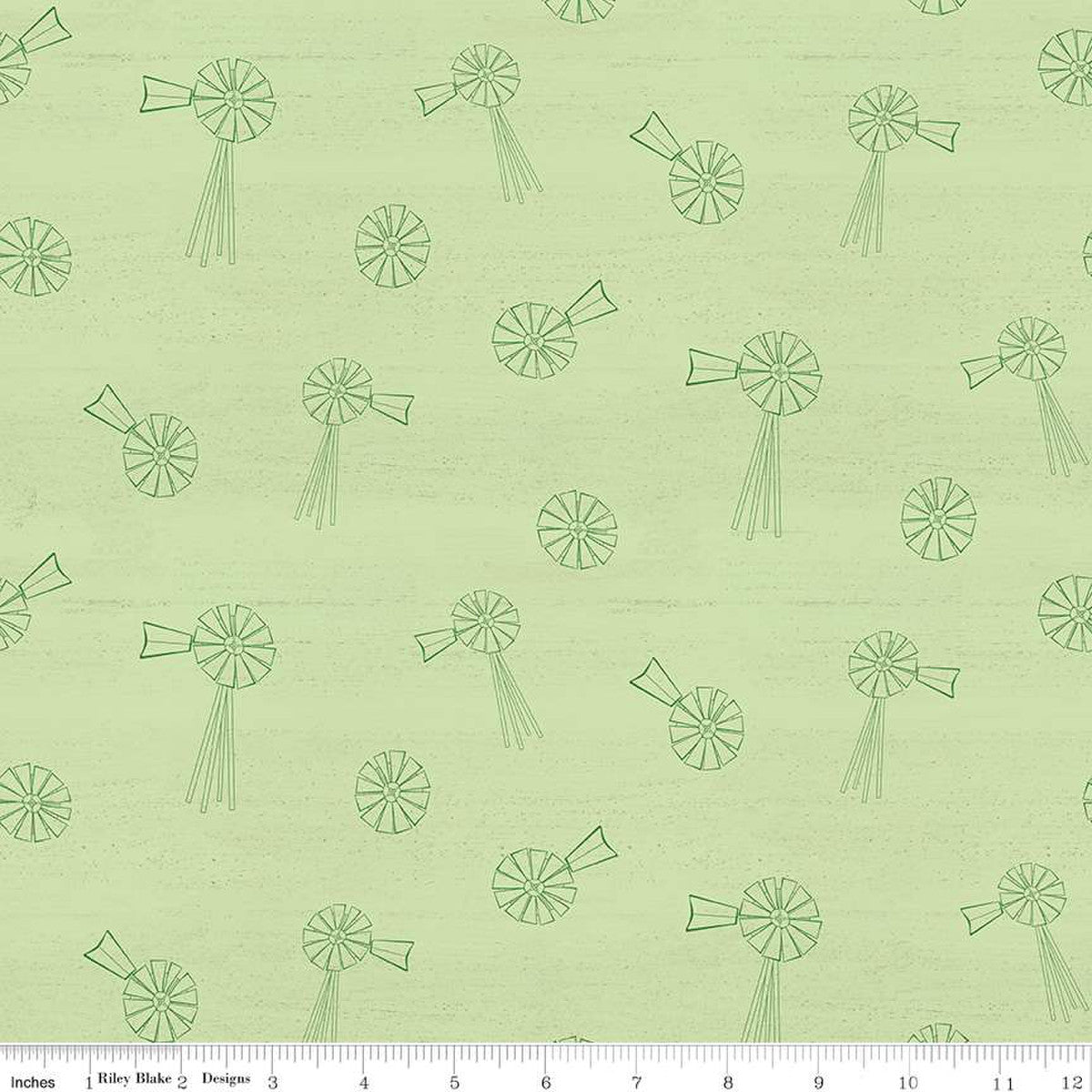 Spring Barn Quilts Windmills Green 1/2 yard