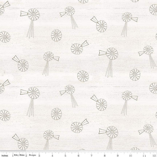 Spring Barn Quilts Windmills Parchment 1/2 yard