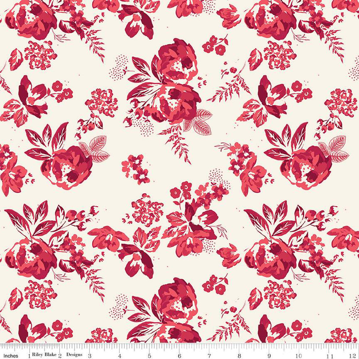 Heirloom Red Main Cream  1/2 yard