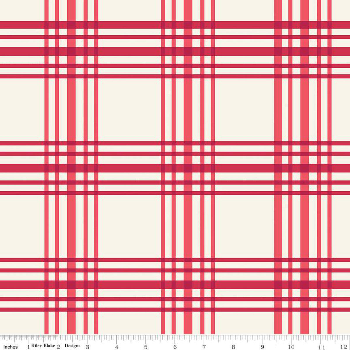 Heirloom Red Plaid Cream 1/2 yard