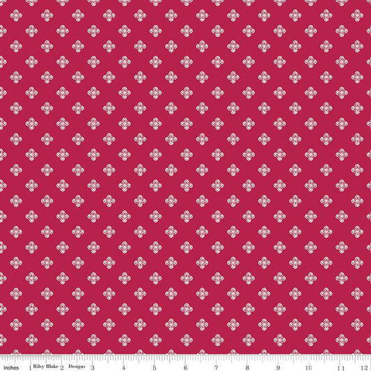 Heirloom Red Fancy Diamonds Berry 1/2 yard