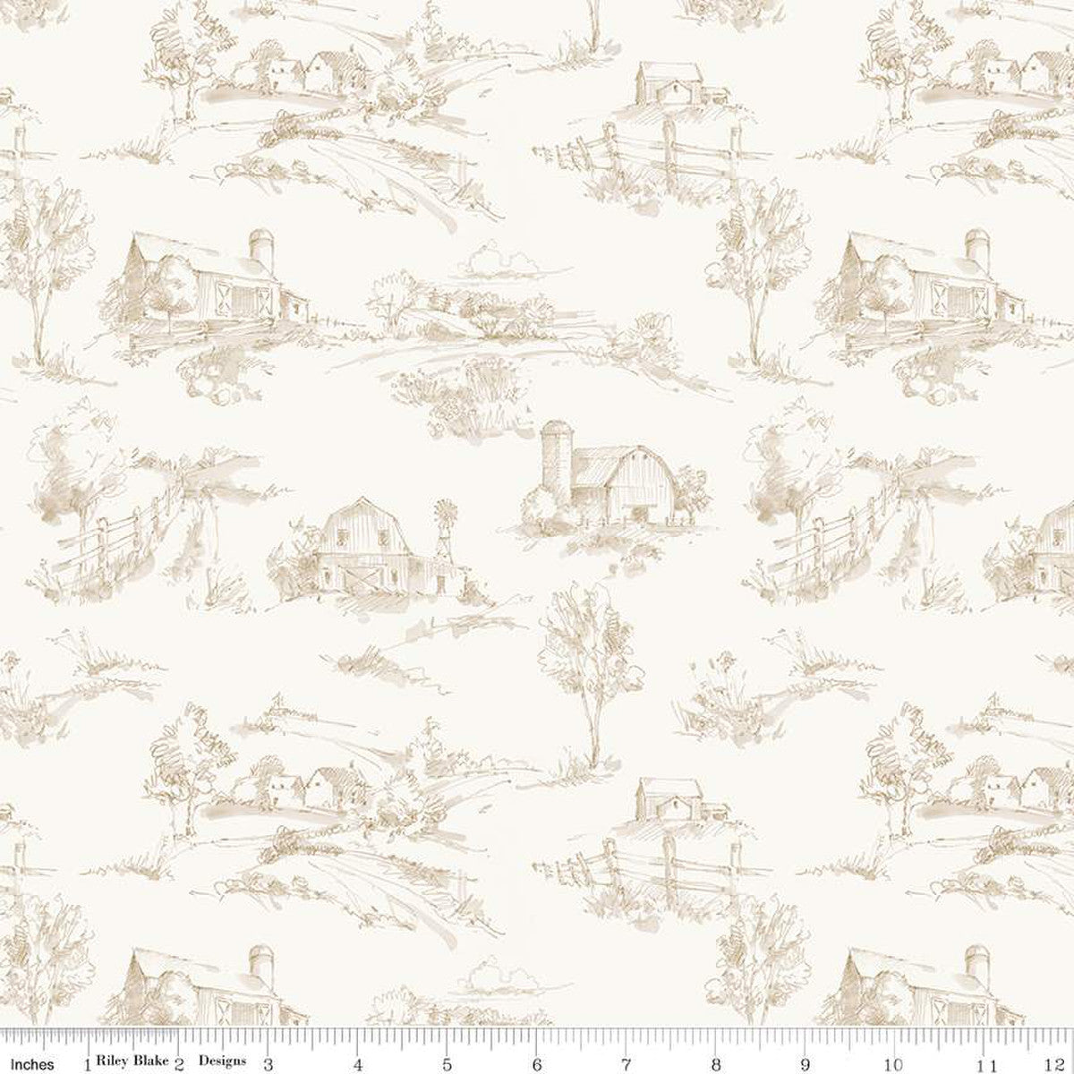 Countryside Scenery Sand 1/2 yard