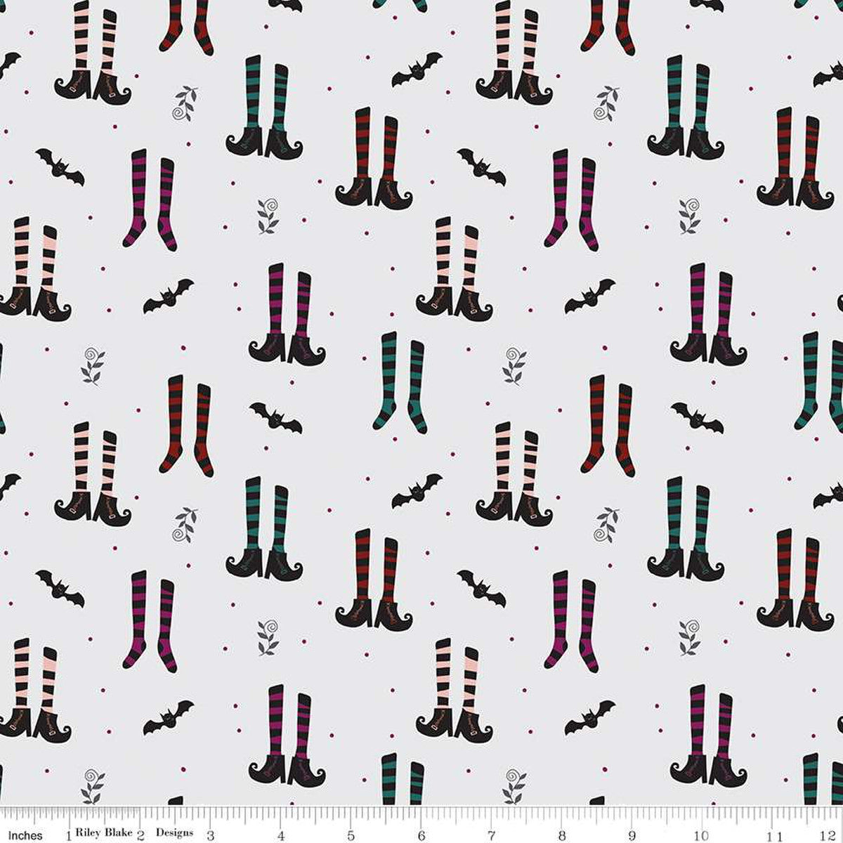 Little Witch Witches Socks Smoke 1/2 yard