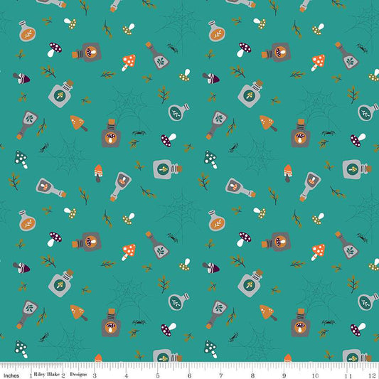 Little Witch Potions Light Teal 1/2 yard