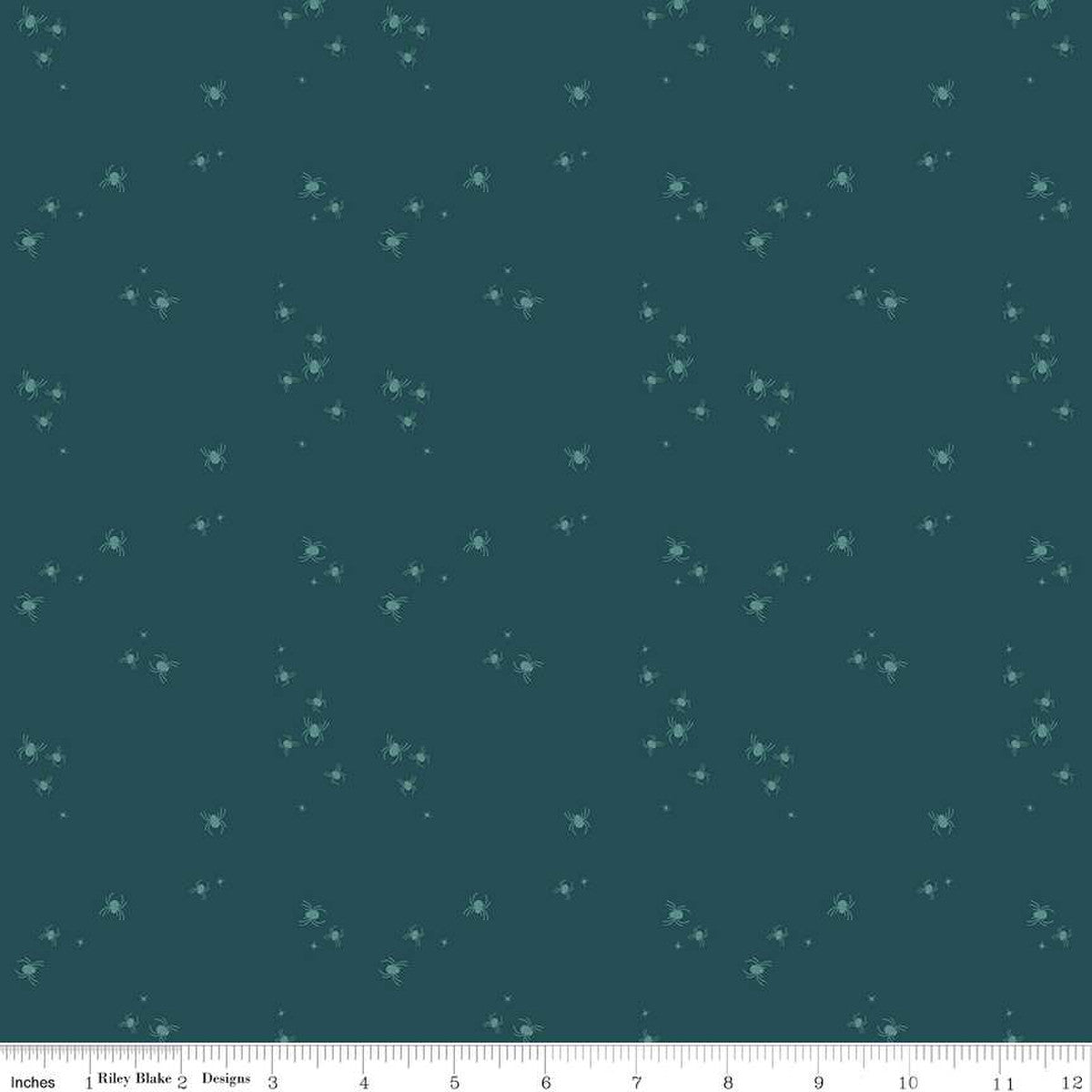 Little Witch Spider Dots Jade 1/2 yard