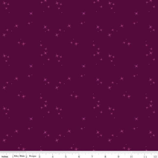 Little Witch Spider Dots Purple 1/2 yard