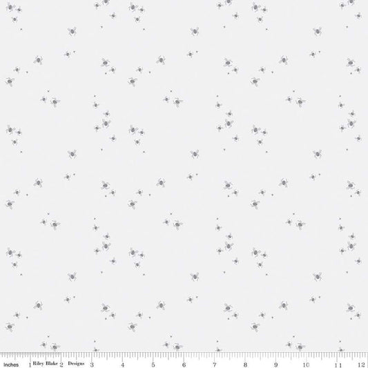 Little Witch Spider Dots Smoke 1/2 yard