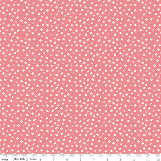 Gone Glamping Blossoms Coral 1/2 yard