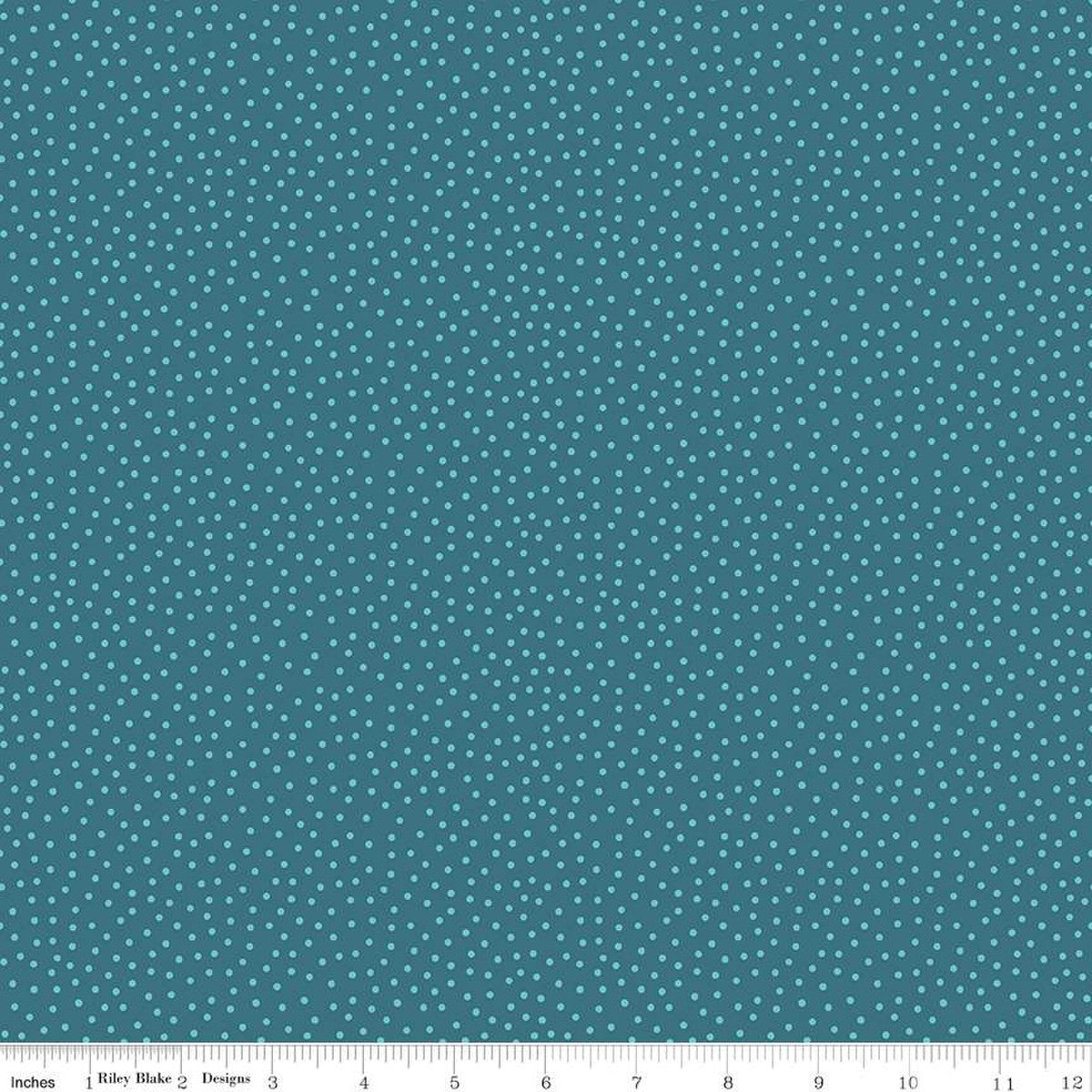 Gone Glamping Dots Blue 1/2 yard