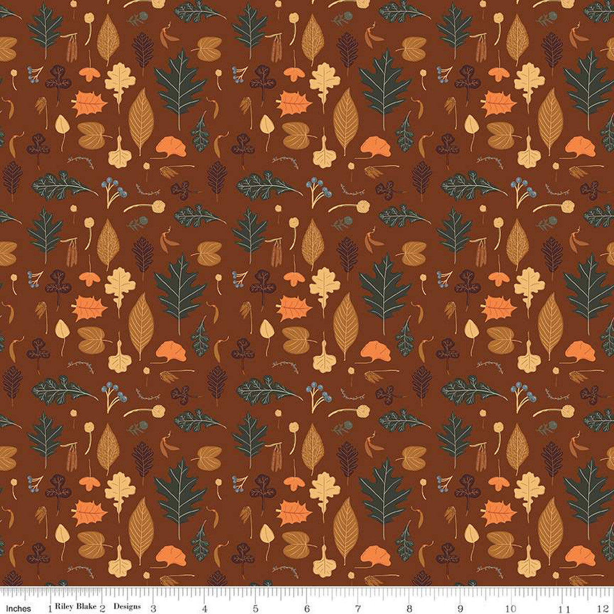 Pumpkin Spice Leaves Brown 1/2 yard