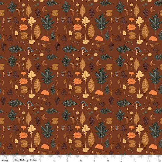 Pumpkin Spice Leaves Brown 1/2 yard