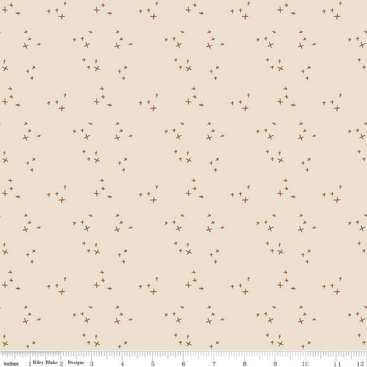 Pumpkin Spice Sparkle Ivory 1/2 yard