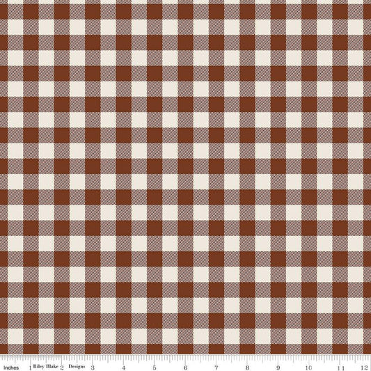 Pumpkin Spice Plaid Brown 1/2 yard