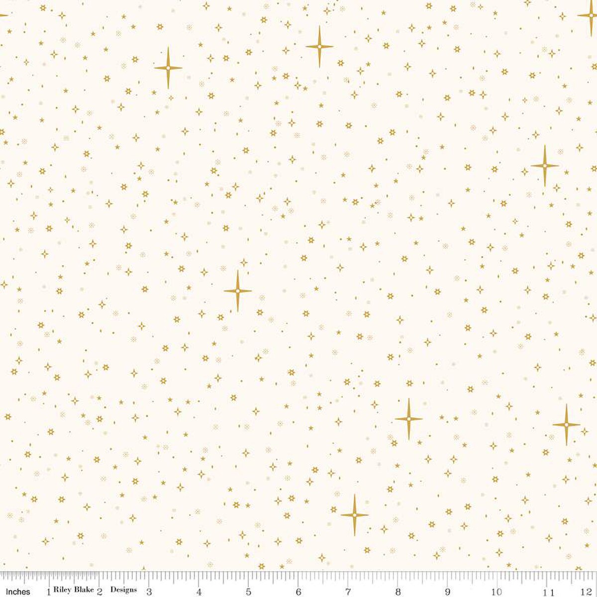 Christmas Wishes Starry Sky Cream 1/2 yard