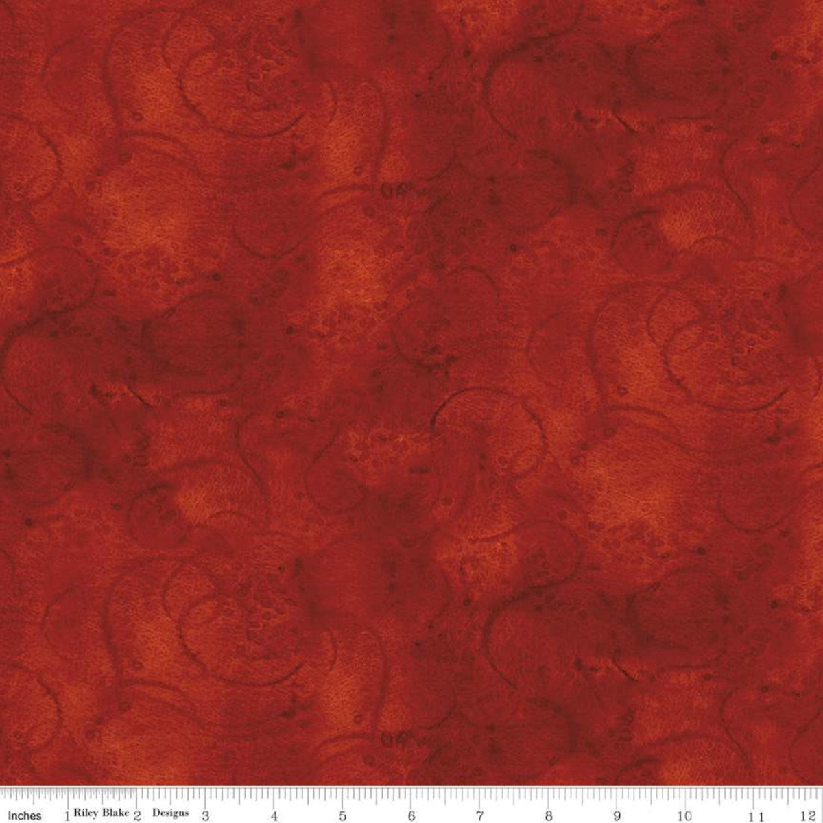 Painter's Watercolor Swirl Dark Red 1/2 yard