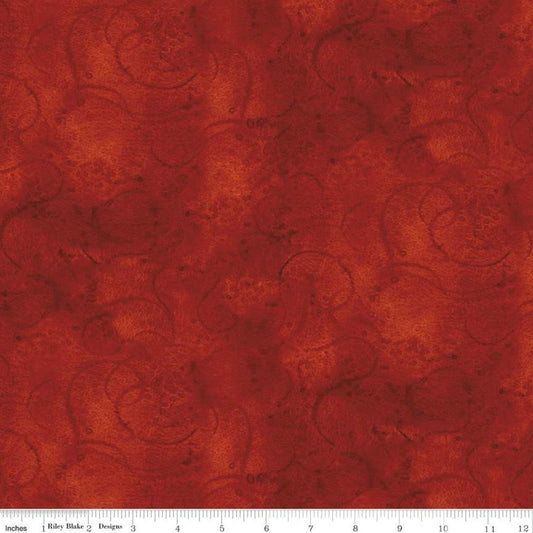 Painter's Watercolor Swirl Dark Red 1/2 yard