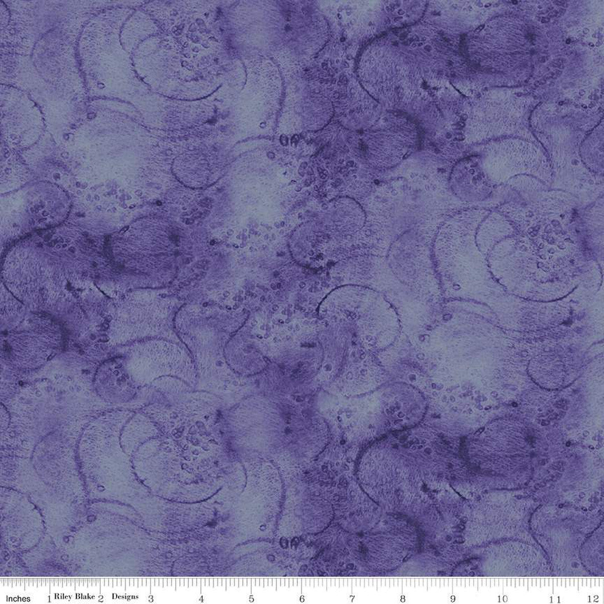 Painter's Watercolor Swirl Periwinkle 1/2 yard