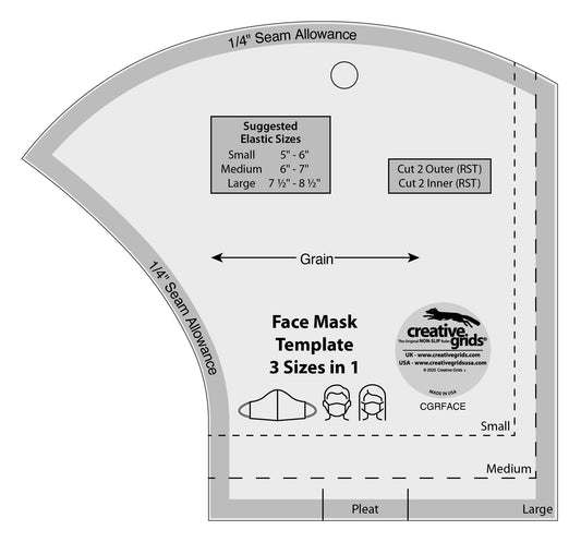 Creative Grids Face Mask Template 3 Sizes in 1