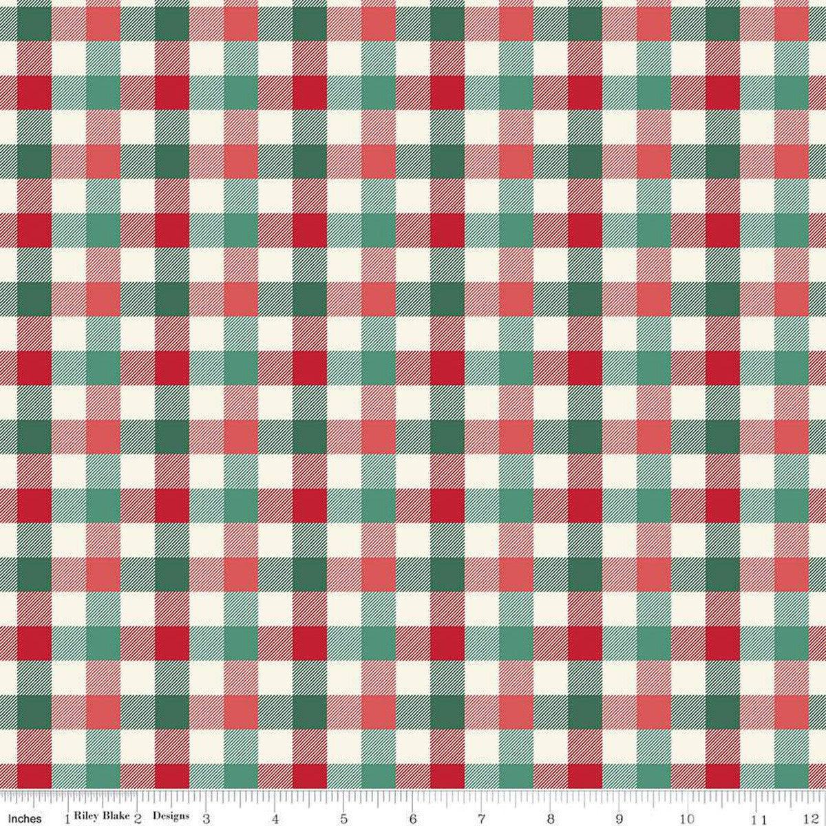 Flannel Old Fashioned Christmas Check Multi 1/2 yard