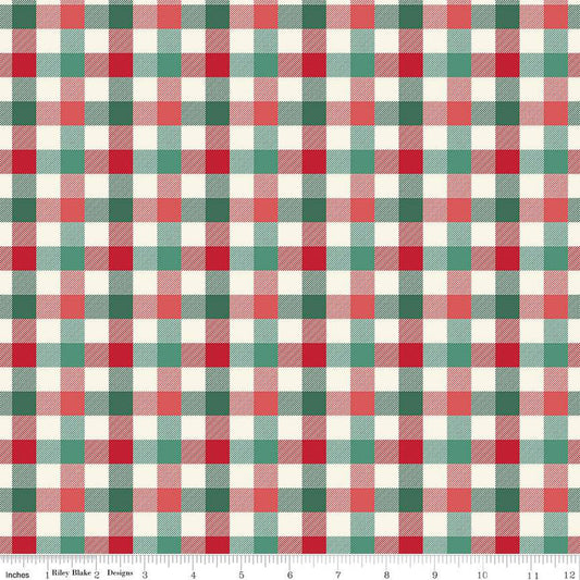 Flannel Old Fashioned Christmas Check Multi 1/2 yard