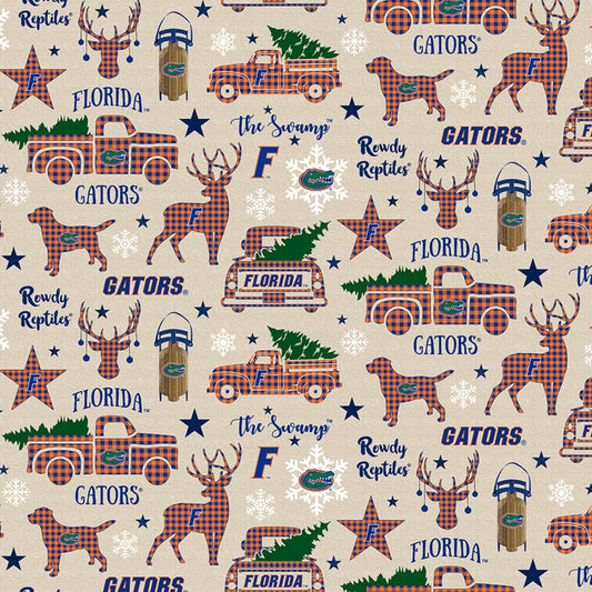 NCAA Florida Christmas Cotton 1/2 yard