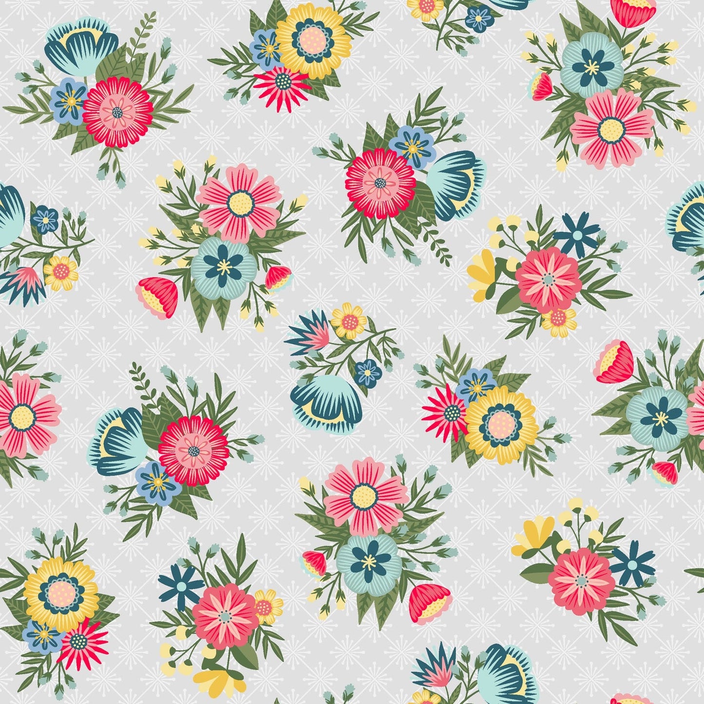 Vintage Flora (Grey) 1/2 yard