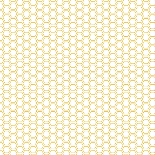 Vintage Flora Honeycomb (Yellow) 1/2 yard