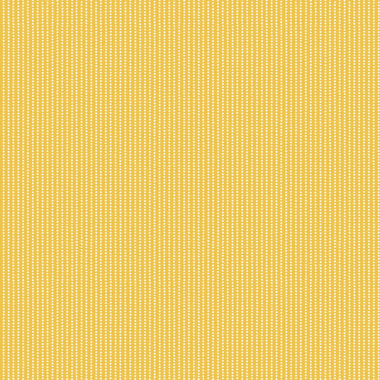 Vintage Flora Perforated Stripe (Yellow) 1/2 yard