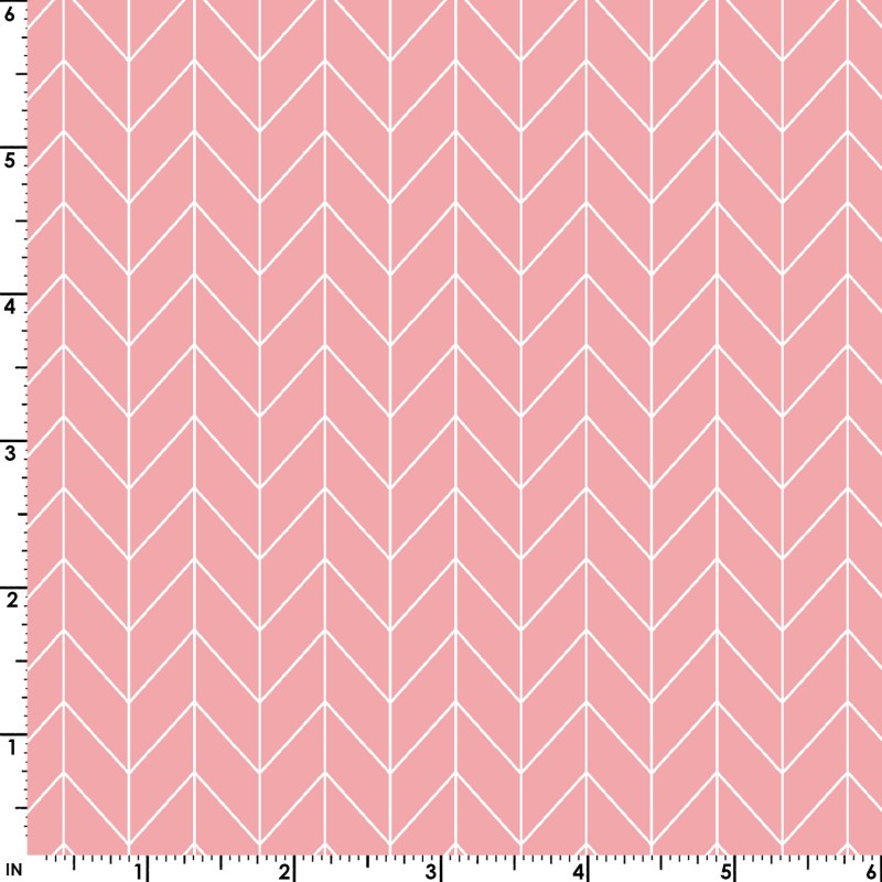 Vintage Flora Chevron (Pink) 1/2 yard