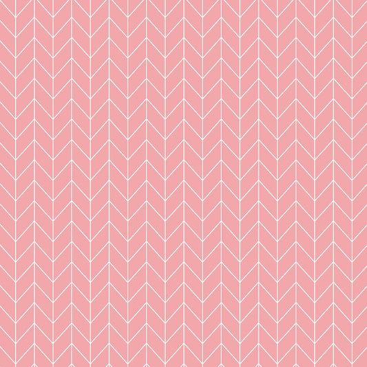 Vintage Flora Chevron (Pink) 1/2 yard