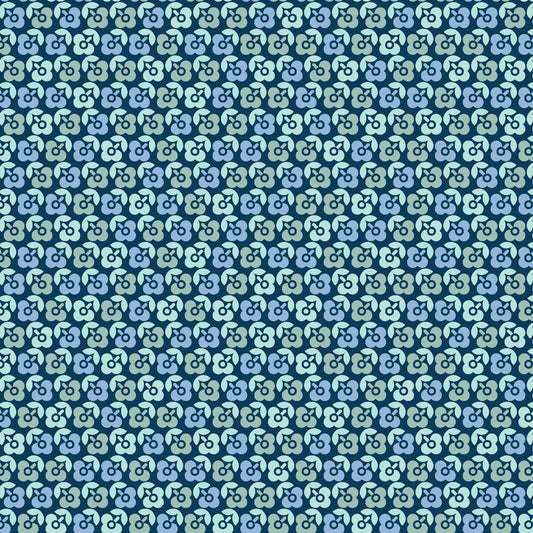 Vintage Flora Lucky Flower (Dark Blue) 1/2 yard