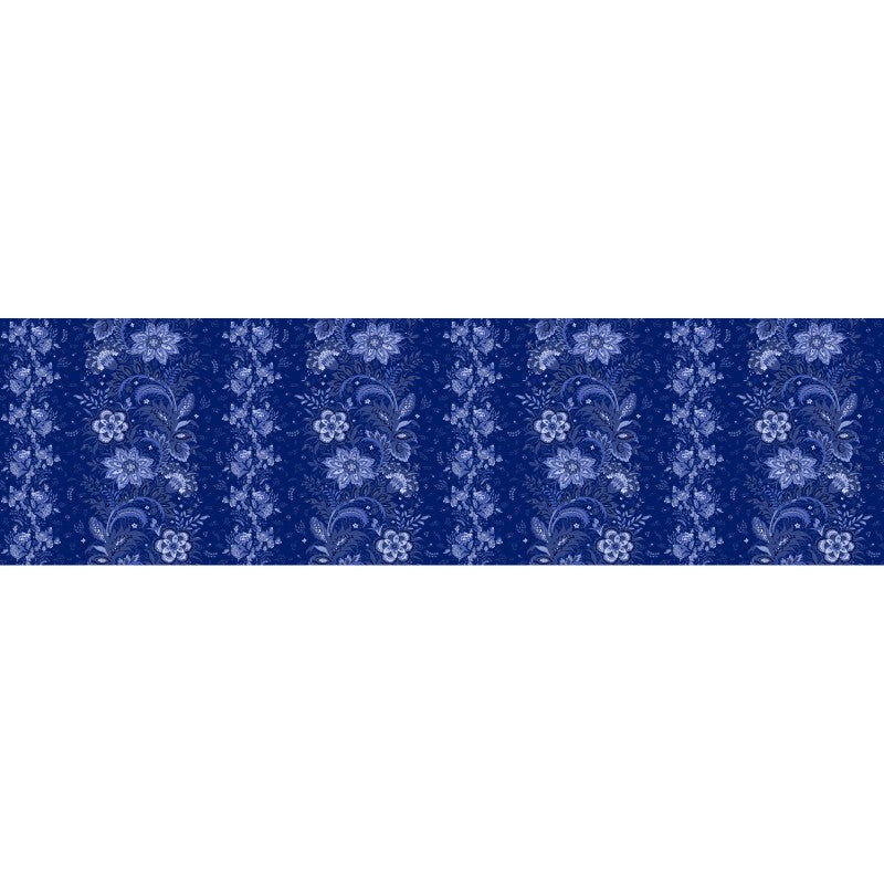 French Quarter Border Stripe (Dark Blue) 1/2 yard