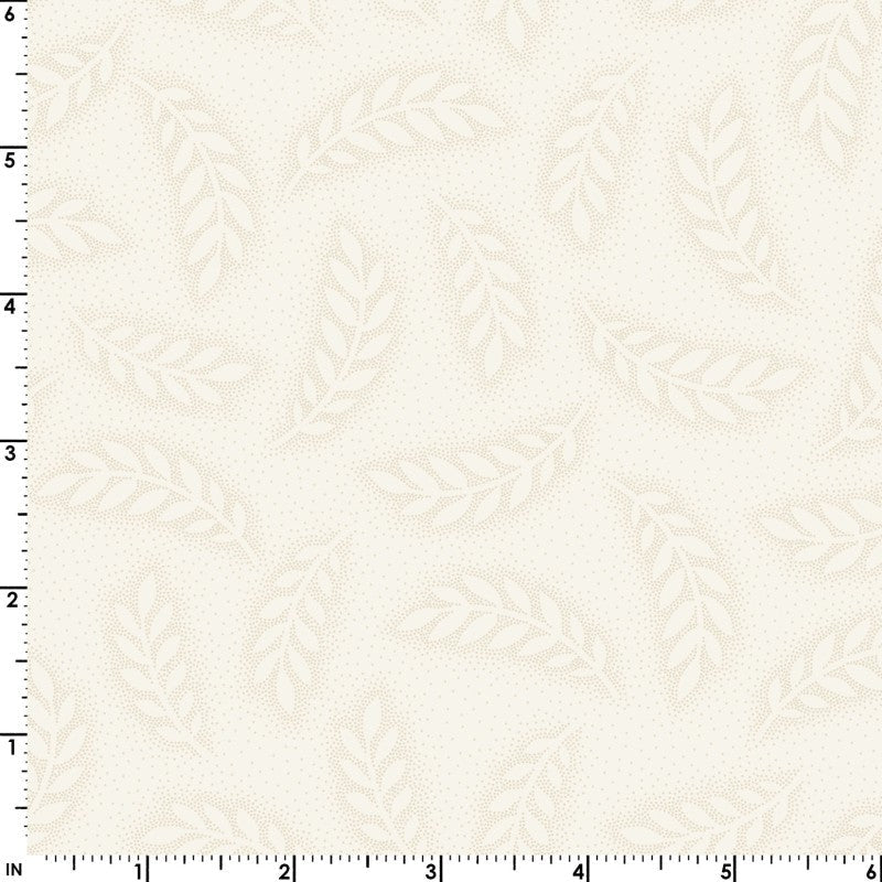 French Quarter Dot Leaves (Cream) 1/2 yard