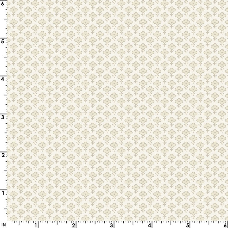 French Quarter Flower Pattern (Cream) 1/2 yard