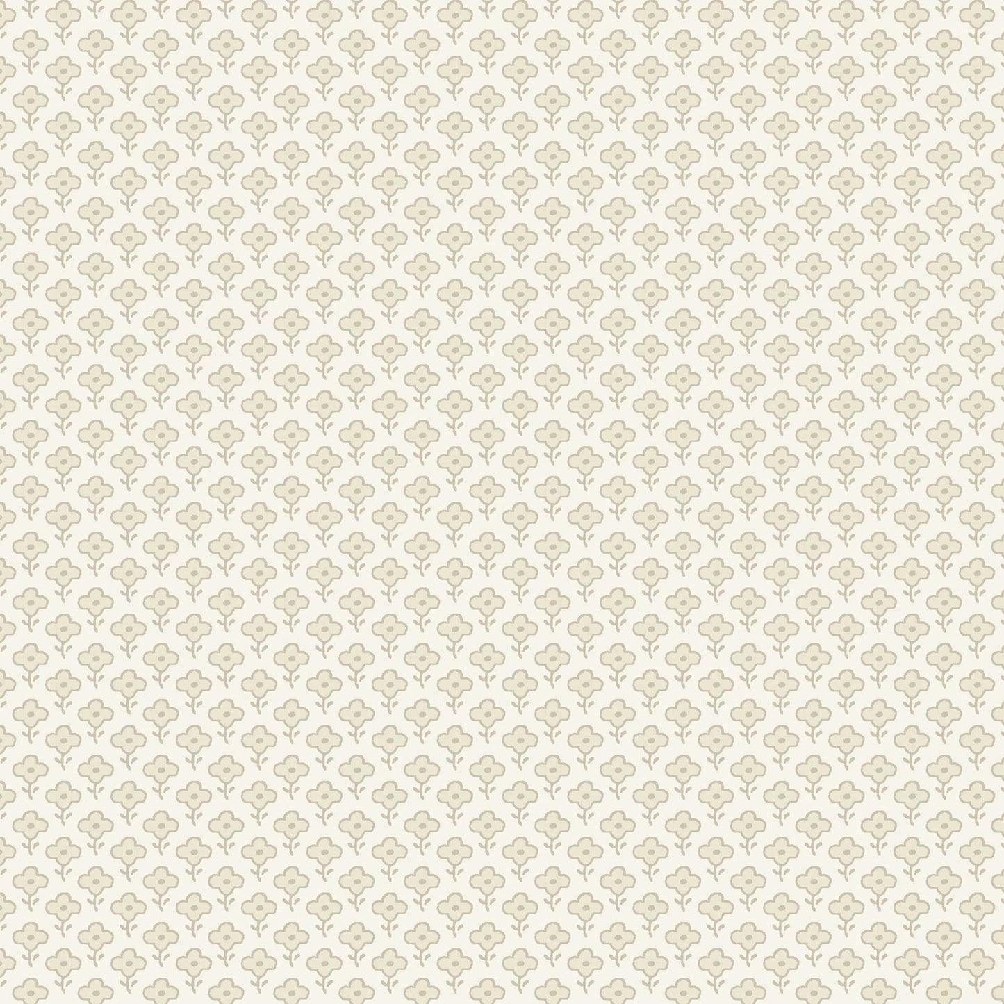 French Quarter Flower Pattern (Cream) 1/2 yard