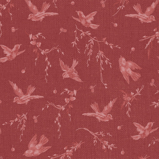 Birdsong Birds (Red) 1/2 yard