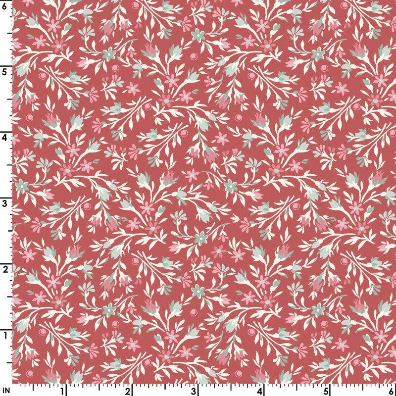 Birdsong Flower Bunch (Red/Multi) 1/2 yard