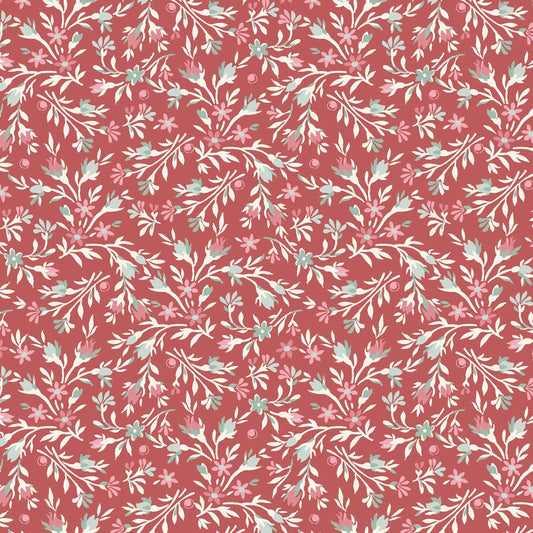 Birdsong Flower Bunch (Red/Multi) 1/2 yard