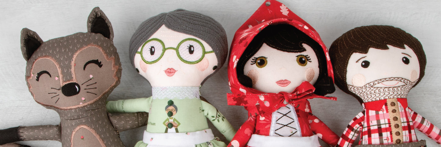 Machine Embroidery Red Riding Hood & Friends Dolls