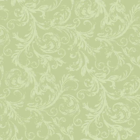 Sugar Lilac Scroll (Green) 1/2 yard