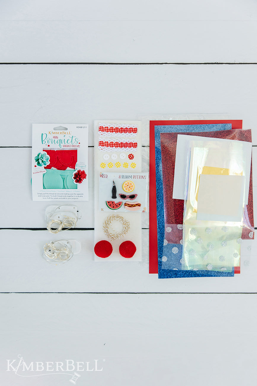 Red, White & Bloom Embellishment Bundle